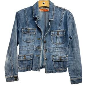 Apollo Jeans‎ Women Denim Jacket Blazer Y2K Western Cowgirl Rockabilly Med